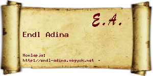 Endl Adina névjegykártya